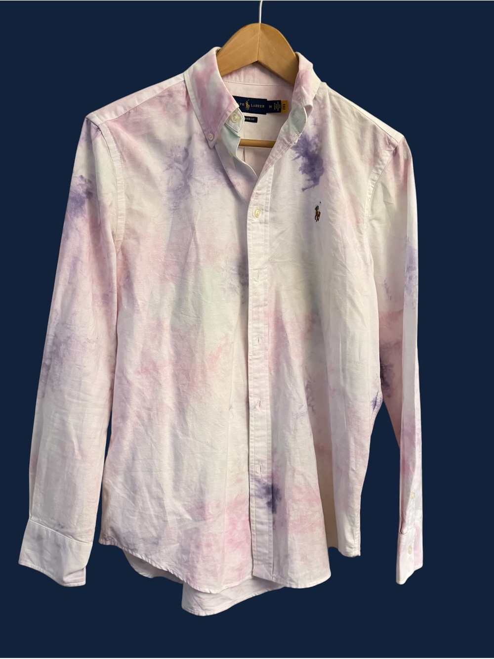 Ralph Lauren Pastel Tie Dye Button Down | Medium | Coastal Prep